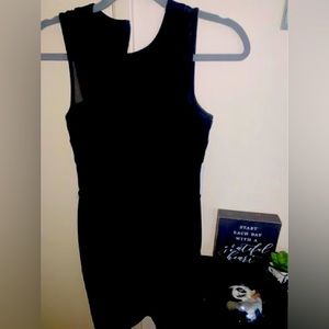 Women's Express Black Dress With Sheer Panels On Sides And Straps Size 4